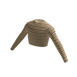 Beige Striped Crop Top