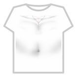 belly button shading w white silver necklace