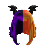 Bi-Colored Bat Hair Purple Orange