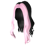 Black and pink curly everyday hair