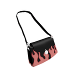 Black & Pink Flames Cross-body Bag