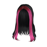 Black & Pink Straight Simplistic Hair
