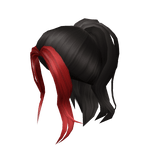 Black & Red Messy Ponytail