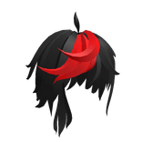 Black and Red Wild Anime Hair