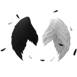 Black and white angel wings