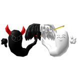 Black & White Devil Angel Ghost Pig Tails Anime