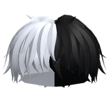 Black & White Messy Manga Hair