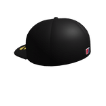 Black Angled Backwards Fitted Cap 