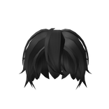 Black Fluffy Messy Boy Hair - Roblox