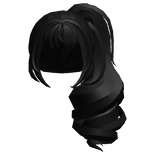 Black Anime Messy Curly Ponytail