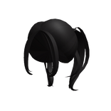 Black Bouncy Y2K Wavy Anime Ponytails w/ Bangs