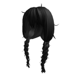 Black Braided Pigtails [Anime Head Only]