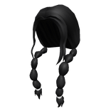 Black Braided Shoulder Pigtails