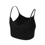 Black Cami Tank Top Crop with Pattern