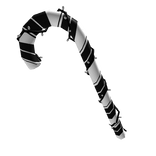 Black CandyCane w/Christmas Lights