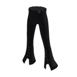 Black Flared Pants With Buttons