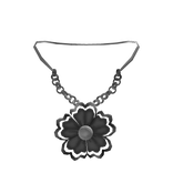 Black Flower Charm Necklace 3.0