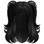 Black Fluffy Anime Hair with Pigtails