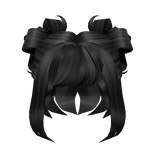 Black Fluffy Short Bun Hair