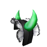 Black Frilled Green Devil Horns