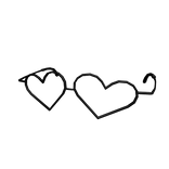 Black Geeky Heart Glasses