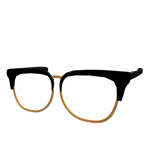Black Golden Square Rimmed Glasses