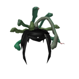 Black Hair Medusa Green Snake Pony Tail Anime