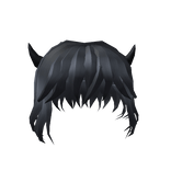Black Hair with Horns
