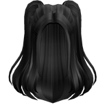 Black Half Up Ponies w Clips