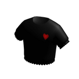 Black Heart T-Shirt Croptop w/ Ruffles