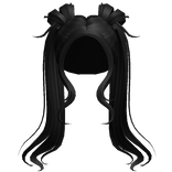 Black Kawaii Heart Shaped Pigtails