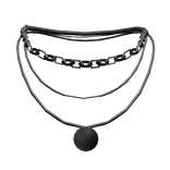 Black Layered Chain Pendant Necklace (3.0)