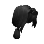 Black Loose Low Ponytail