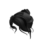 Black Messy Bun With Curtain Bangs