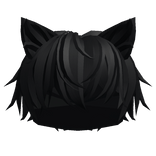 Black Messy Cat Boy Hair