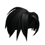 Black Messy Middle Part