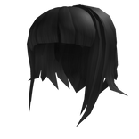 Black Messy Short hair /w Bangs