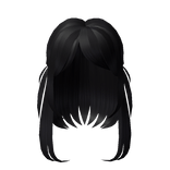 Black Mid Half Up Pigtails W/ Bangs