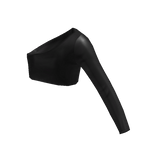 Black One Shoulder Long Sleeve Shirt