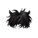 Black Pierced Horn Hairstyle