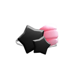 Black Pink Shooting Star Hair Clip 