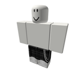 Black Plaid Pants with Chain and White Shoes