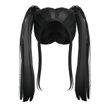 Black Popular High Shoulder Pigtails