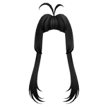 Black Popular Long Loose Anime Hair Bangs