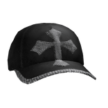Black Rhinestone Cross Cap