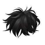 Black Sharp Messy Anime Hair