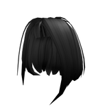 Black short hair w/ thin bangs