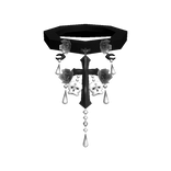 Black Skull Cross Necklace