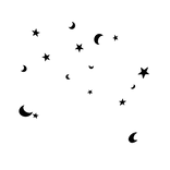 Black Stars and Moons Confetti