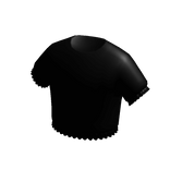 Black T-Shirt Croptop w/ Ruffles